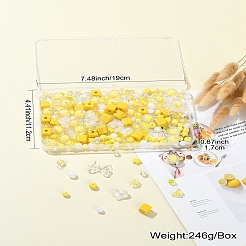 250Pcs 15 Style Yellow Acrylic Beads Set&nbsp;OACR-CJ0001-70