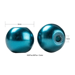 焼き付け塗装パールガラスパールラウンドビーズ 300個  ミックスカラー  6~7mm  穴：1mm&nbsp;HY-FS0001-04
