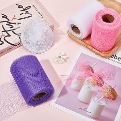 3 Rolls 3 Colors Polyester Mesh Fabric&nbsp;AJEW-FG0004-15