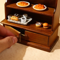 MDF ボードの本棚ミニチュア装飾品  マイクロランドスケープドールハウスアクセサリー  小道具の装飾のふりをする  シエナ  106x47x120mm&nbsp;PW-WGBD8F1-01