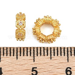 Brass Micro Pave Clear Cubic Zirconia European Beads&nbsp;KK-CBA6A75-44G