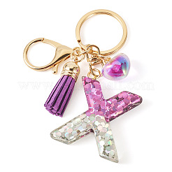 Alloy Resin Heart Keychains&nbsp;KEYC-TADJ0002-01G-X