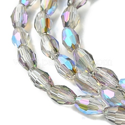 Transparent Electroplate Glass Beads Strands&nbsp;GLAA-K064-04A-HR02