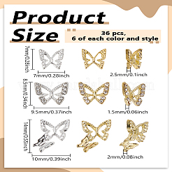 36Pcs 6 Styles Alloy Cabochons&nbsp;MRMJ-LP0001-05