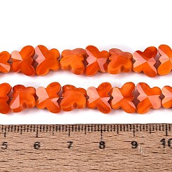 オペークガラスビーズ連売り  蝶  多面カット  トマト  8x10x5mm  穴：0.7~1mm  約98~100個/連  27.95~28.94インチ（71~73.5cm）&nbsp;GLAA-Q118-01B-C03