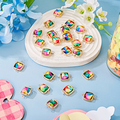 25Pcs Polymer Clay Heart & CCB Square Frame Links Connector Charms&nbsp;CLAY-TADJ0001-05