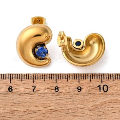 304 Stainless Steel Micro Pave Cubic Zirconia Stud Earrings&nbsp;LS-EJEW-B138-01G