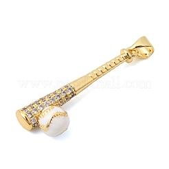 Brass Micro Pave Clear Cubic Zirconia Pendants&nbsp;KK-Z150-17G