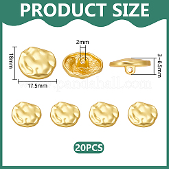 20Pcs 1-Hole Alloy Shank Buttons&nbsp;BUTT-UN0001-37B