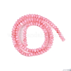 天然淡水シェルビーズ連売り  染め  ロンデル  ピンク  5x3mm  穴：0.6mm  約87~89個/連  14.57~14.69''（37~37.3センチメートル）&nbsp;BSHE-H109-15B
