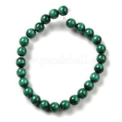 天然石マラカイトビーズ連売り  ラウンド  8mm  穴：1mm  約26~27個/連  8.66''（22センチメートル）&nbsp;G-A271-A01-8mm