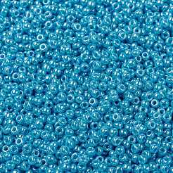 MIYUKIラウンドロカイユビーズ  日本製シードビーズ  （rr433)不透明なターコイズブルーの光沢  8/0  3mm  穴：1mm  約422~455PCS /ボトル  10 G /ボトル&nbsp;SEED-JP0009-RR0433