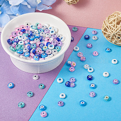 175Pcs 7 Colors Handmade Evil Eye Lampwork Beads&nbsp;EGLA-TA0001-32