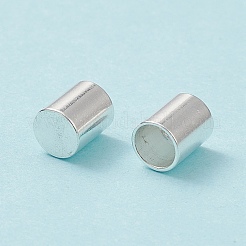 201ステンレススチールコードエンド  エンドキャップ  コラム  銀  6x5mm  内径：4mm&nbsp;X-STAS-G288-01B-S