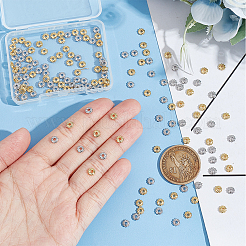 160色合金スペーサービーズ2個  長持ちメッキ  花  プラチナと本物の18k金メッキ  4.8x1.5mm  穴：1.2mm  80個/カラー&nbsp;FIND-BC0004-91