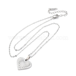 Heart 304 Stainless Steel Pendant Necklaces&nbsp;NJEW-H059-18P