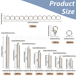 140Pcs 7 Styles Iron Slide On End Clasp Tubes&nbsp;DIY-CN0001-09P