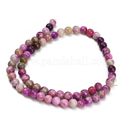 Dyed Natural White JadeImitation Charoite Smooth Round Beads Strands&nbsp;GG-CBA3334-A01-6mm-D