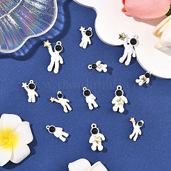 6 個 6 スタイルのスプレー塗装合金ペンダント  黒のアクリルで  カドミウムフリー＆鉛フリー  星と宇宙飛行士  ミックスカラー  19~30.5x9~22x4~6mm  穴：1.2~2mm  1個/スタイル&nbsp;FIND-YW0010-65
