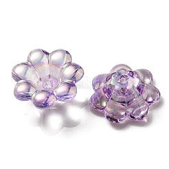 UVメッキレインボー虹色アクリルビーズ  花  ライラック  24x10mm  穴：3.5mm  内径：8mm&nbsp;OACR-P010-04D