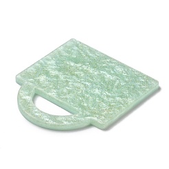 アクリルパーツ  グリッターパウダー付き  diy メイキングキーホルダー  ハンドバッグ  薄緑  49x45x2mm  穴：21x8.5mm&nbsp;SACR-E005-17