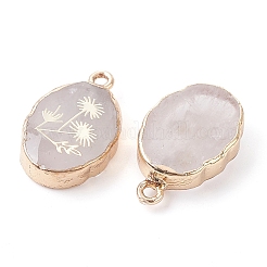 Natural Quartz Crystal Oval Pendants&nbsp;G-C102-07G-01