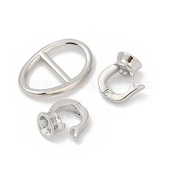 Oval Brass Fold Over Clasps&nbsp;KK-U062-43P