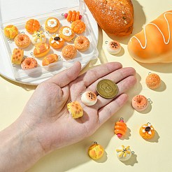24本12スタイルレジンペンダント  プラチナメッキの鉄製アイループ付き  食品モデル 混合形状  ミックスカラー  22~27.5x13.5~20x8.5~14mm  穴：2mm  2個/スタイル&nbsp;RESI-CJ0003-99