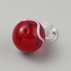 クリスマスガラスペンダント  ラウンド  32x10mm  穴：7.5mm&nbsp;GLAA-CJC0019-06D
