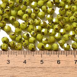 ピカソ ベーキングペイント ガラスシードビーズ  双円錐形  ゴールデンロッド  4.5x4mm  穴：1.1mm  約142個/10g&nbsp;X1-SEED-A032-02A-10
