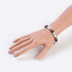 Natural Flower Amazonite Stretch Bracelets&nbsp;BJEW-JB03682-01