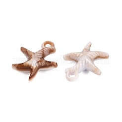 ツートンカラーの不透明プラスチック製ペンダント  ヒトデのチャーム  ペルー  18x15x6mm  穴：1.8mm  約1470個/500g&nbsp;KY-N025-50