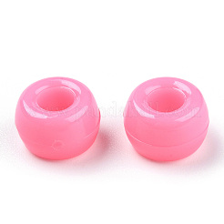 不透明なプラスチックビーズ  バレル  ショッキングピンク  9x6mm  穴：3.8mm  約1950個/500g&nbsp;KY-T025-01-F13