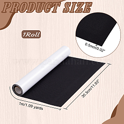 リネンの粘着布  DIYクラフト  ブラック  1000x303x0.5mm&nbsp;DIY-WH0580-40B-03