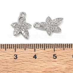 304ステンレスペンダント  葉のチャーム  ステンレス鋼色  16x11x3mm  穴：1.5mm&nbsp;SA-CBAE5AC-04P