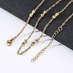 304 Stainless Steel Bone Rope Chain Necklaces&nbsp;NJEW-C073-02G