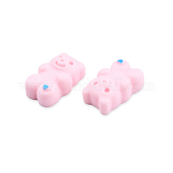 オペーク樹脂カボション  ハートで耐える  ピンク  17x11x6.5mm&nbsp;CRES-N022-154E