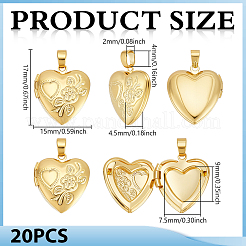20Pcs Rack Plating Brass Locket Pendants&nbsp;KK-UN0005-91