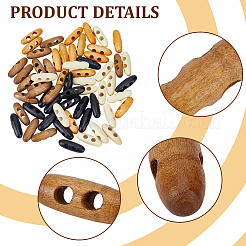 60Pcs 4 Colors 2-Hole Wood Buttons&nbsp;BUTT-GF0004-25B
