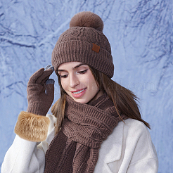 Women Imitation Rabbit Hair Cuffs Oversleeve Arm Gloves&nbsp;AJEW-WH20019-20C