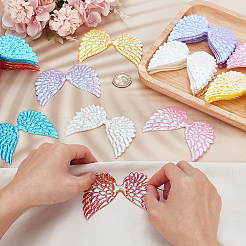 60Pcs 6 Colors Polyester Thread Iron on/Sew On Patches&nbsp;PATC-GO0001-12