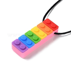 Rainbow Building Blocks Food Grade  Silicone Pendants&nbsp;SIL-Z004-02A