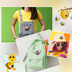 Bees Computerized Embroidery Cloth Iron on/Sew on Patches&nbsp;PATC-WH0007-61