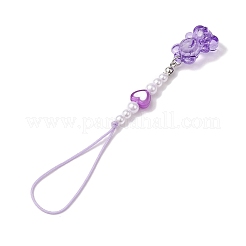 透明アクリル携帯ストラップ 6色6個  クマ  ミックスカラー  11.2cm  1pc /カラー&nbsp;HJEW-JM02045