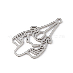 変色しない201ステンレススチールペンダント  ユーザーのチャーム  ステンレス鋼色  32.5x17x0.9mm  穴：1.6mm&nbsp;STAS-K250-05P
