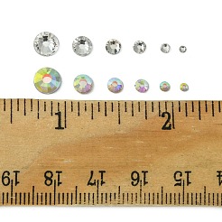 フラットバックガラスラインストーン  グレードA  バックメッキ  多面カット  半円  ミックスカラー  1.7~6.5mm  3261個/箱&nbsp;RGLA-FS0001-15