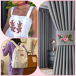 6Pcs 3 Styles Flower Pattern Computerized Embroidery Appliques&nbsp;PATC-CY0001-04B
