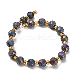 Electroplated Natural Druzy Geode Crystal Beads Strands&nbsp;G-F833-P01-8mm-13