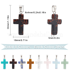 16Pcs 8 Styles Natural & Synthetic Gemstone Pendants&nbsp;G-SC0002-38