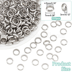 202ステンレスビーズ  ロンデル  ステンレス鋼色  7x3mm  穴：4.5mm  200個/箱&nbsp;STAS-NB0001-64B